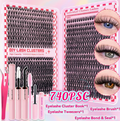 740pcs/280/200pcs False Eyelash Extension Kit with Bond And Seal