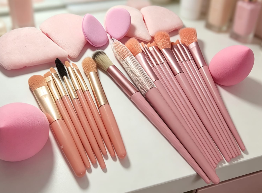 32-Piece Professional Makeup Brush Set with Luxury Storage Bag