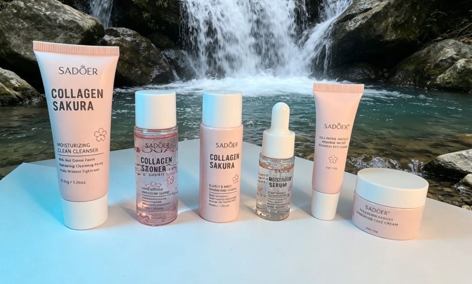 Collagen Sakura Hydrating Travel Set | 6-Piece Moisturizing Skincare Kit