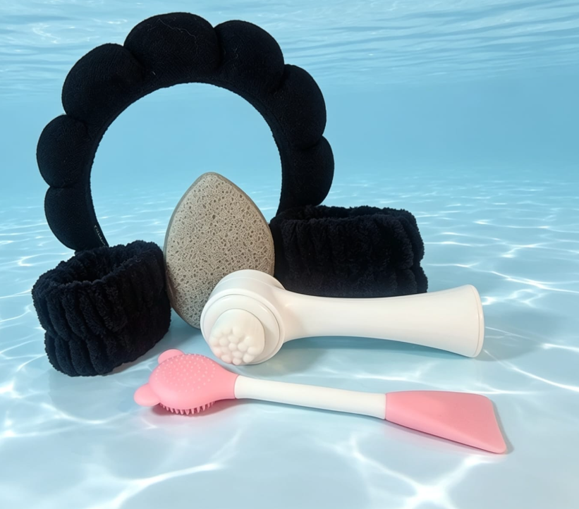 6-Piece Silicone Facial Care Set – Deep Cleansing Spa Kit with Headband